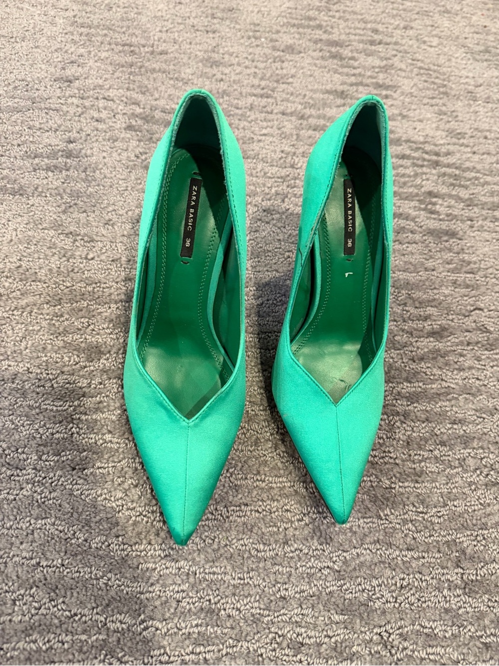 Zara Emerald Pointed Toe Pumps